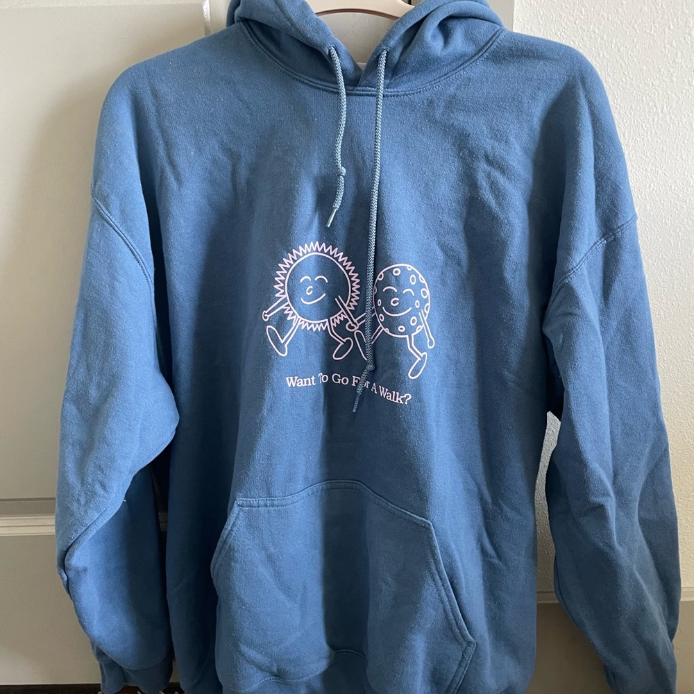 Want to Go for a Walk? Blue Hoodie from Lonely Ghost